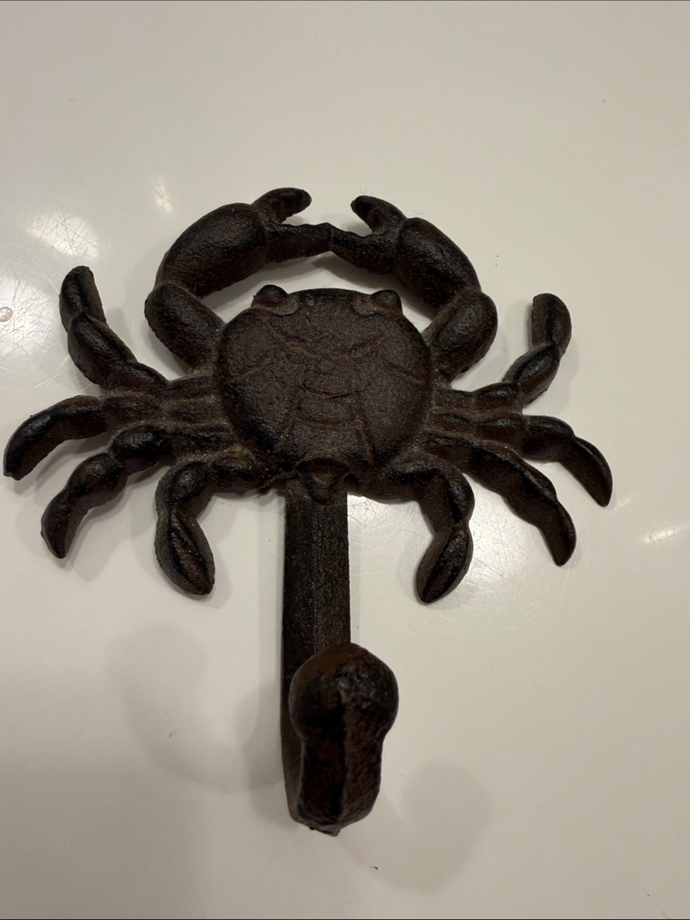 Dark Brown Crab Wall Hook - Coastal Cast Iron Style